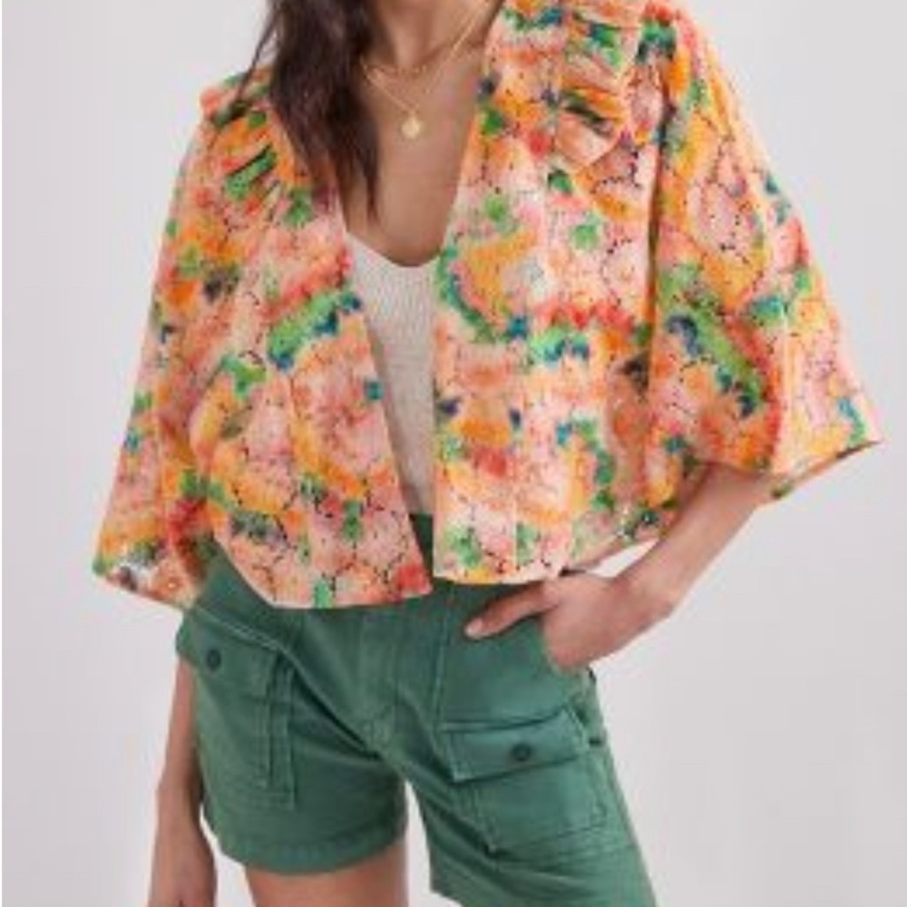 ANTHROPOLOGIE Cropped Floral Lace Shrug - Women’s One Size - New With Tags - Picture 8 of 10